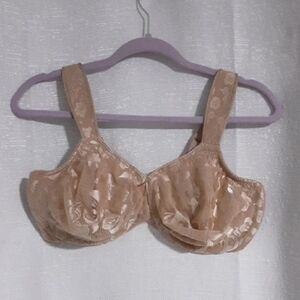 Wacoal Tan Floral Women's Bra Size 42DD.